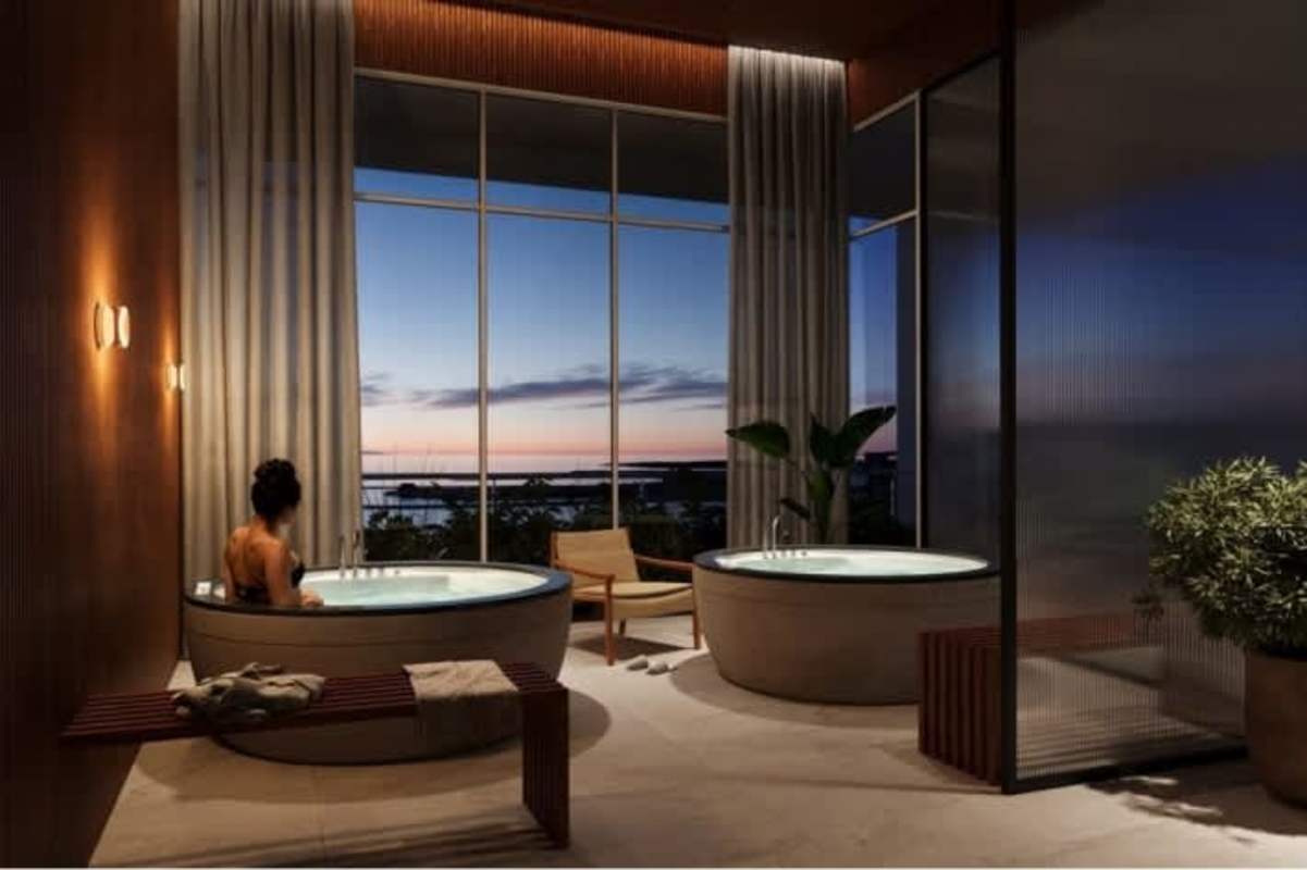 Twin modern high-rise residential towers glass facade PH Costanera Avenida Balboa Panama