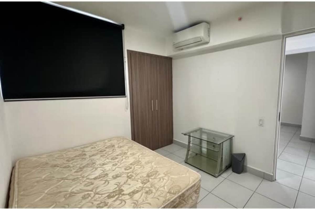 Bedroom with split AC blackout curtain tiled floors PH ILO Pedregal
