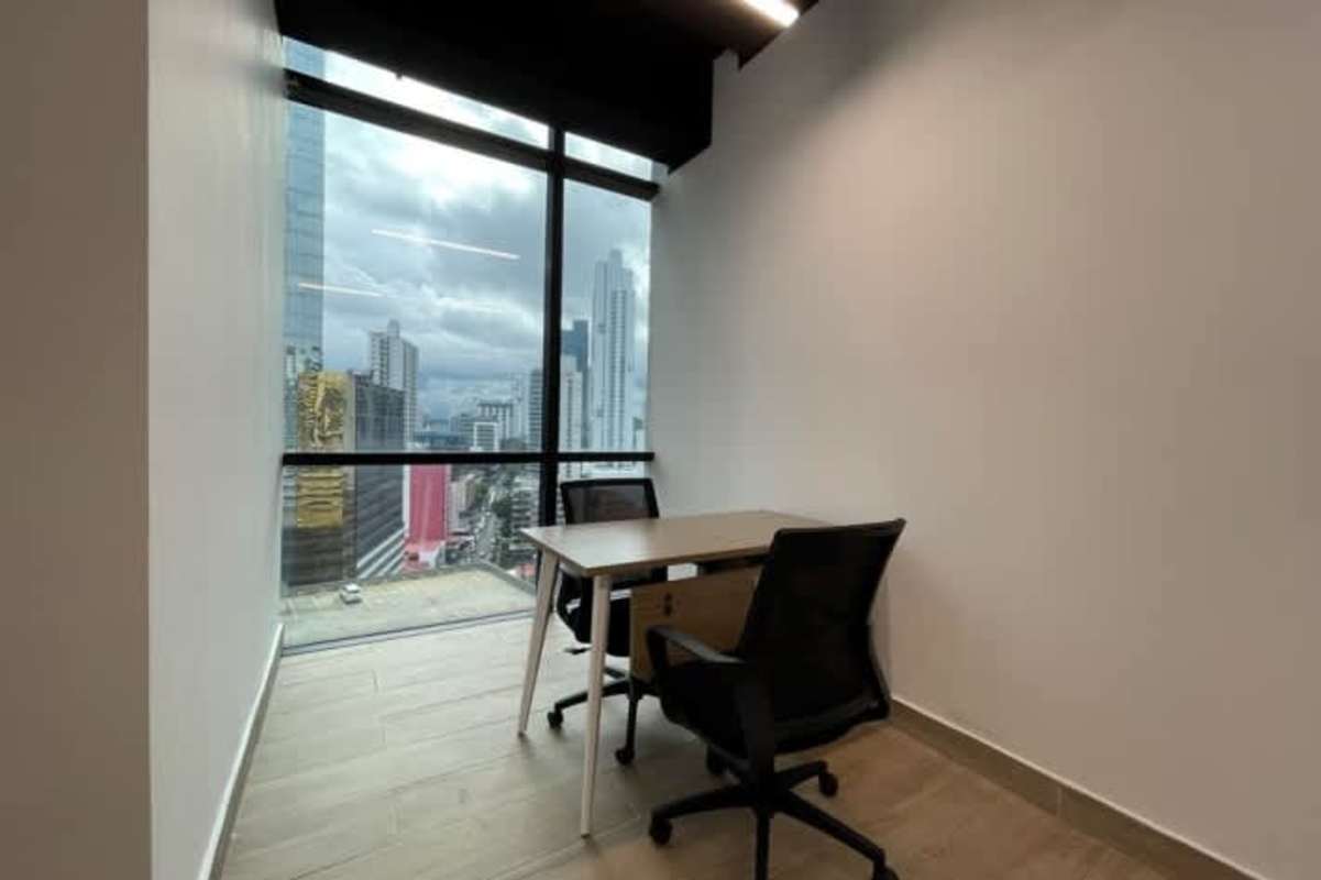 Conference area with glass walls in Tower Financial Center office for rent Panama City