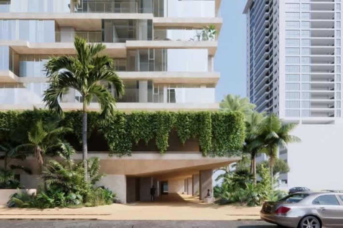 Infinity pool with city skyline backdrop in PH Ocean Drive Panama City