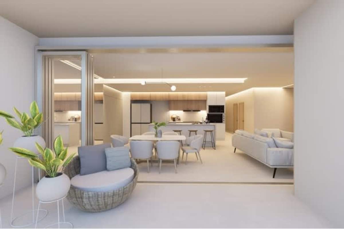 Elegant lobby reception with modern minimalist decor PH Ocean Drive Panama