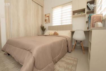 Drone view of environmentally integrated housing development Villa Marinas La Chorrera