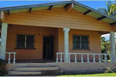 Front porch with tile floor and garden area at Coronado house close to beach Panama