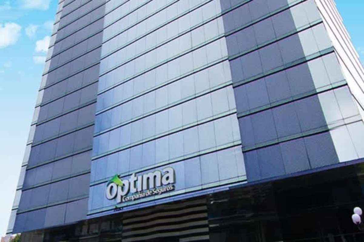 Modern glass facade of PH Optima Tower in Obarrio financial district Panama