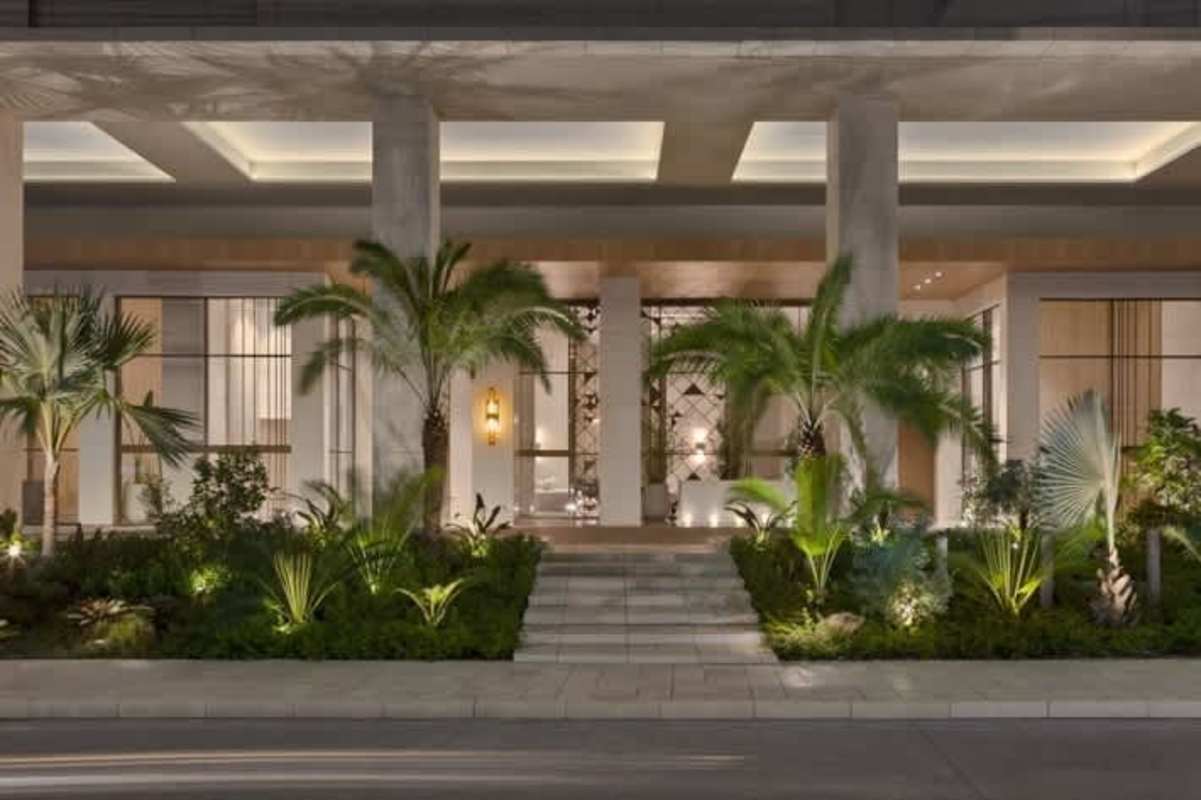 Spacious modern kitchen with marble countertops and island in PH The Towers Punta Paitilla Panama City