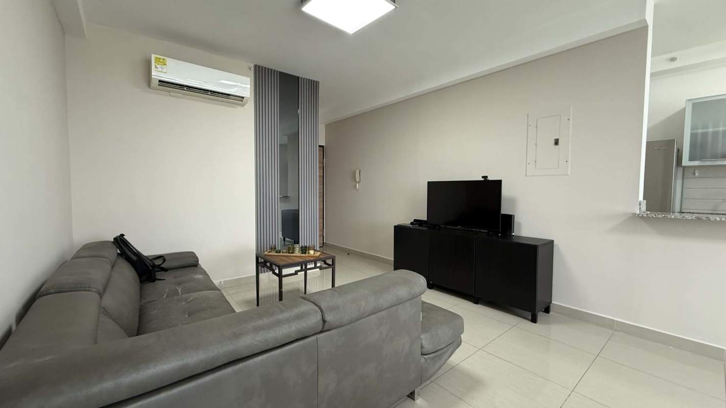 Spacious balcony overlooking skyline ocean partial view at PH San Francisco Bay Panama