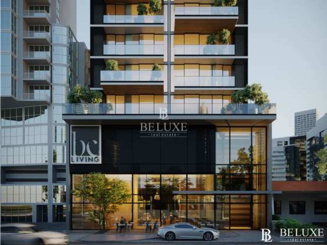 Modern eco-friendly apartment tower featuring balconies greenery and smart access PH Be Living San Francisco Panama