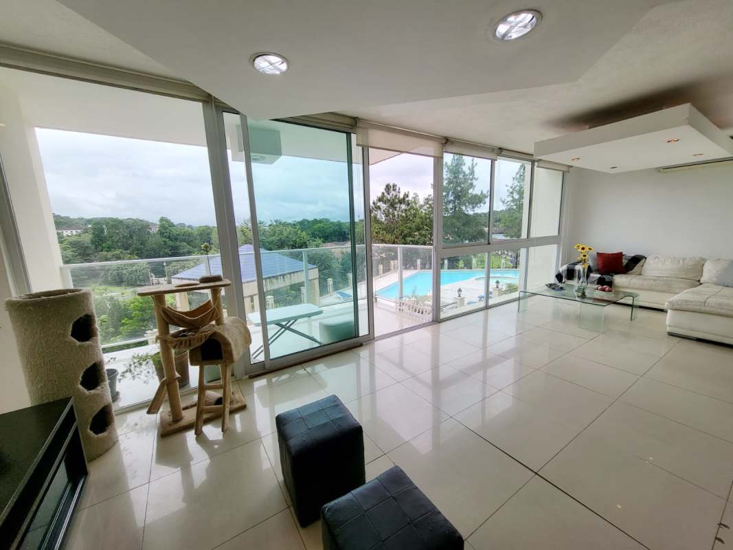 Open concept spacious living and dining with recessed lights PH Pine Hill Albrook Panama