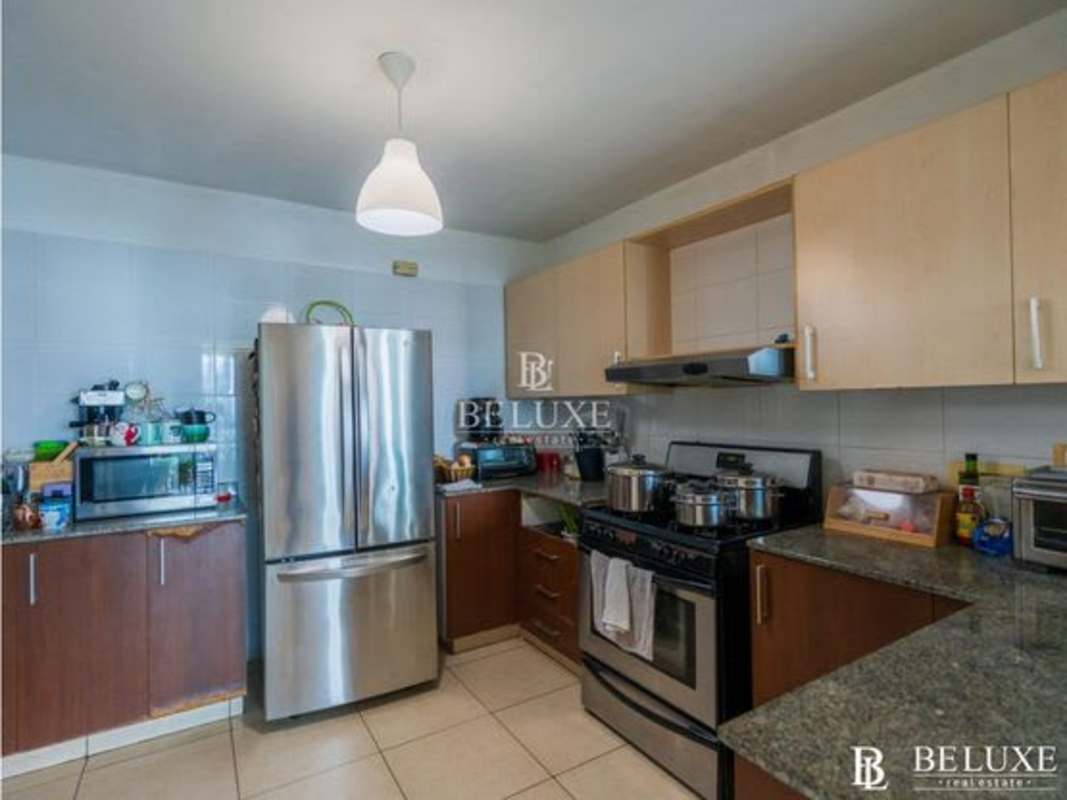 Bedroom with AC ceiling fan and skyline view in PH Costa View Costa del Este Panama