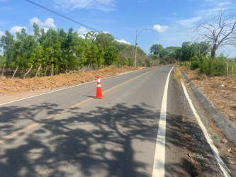 Asphalt road access adjacent farm lot Los Santos Panama