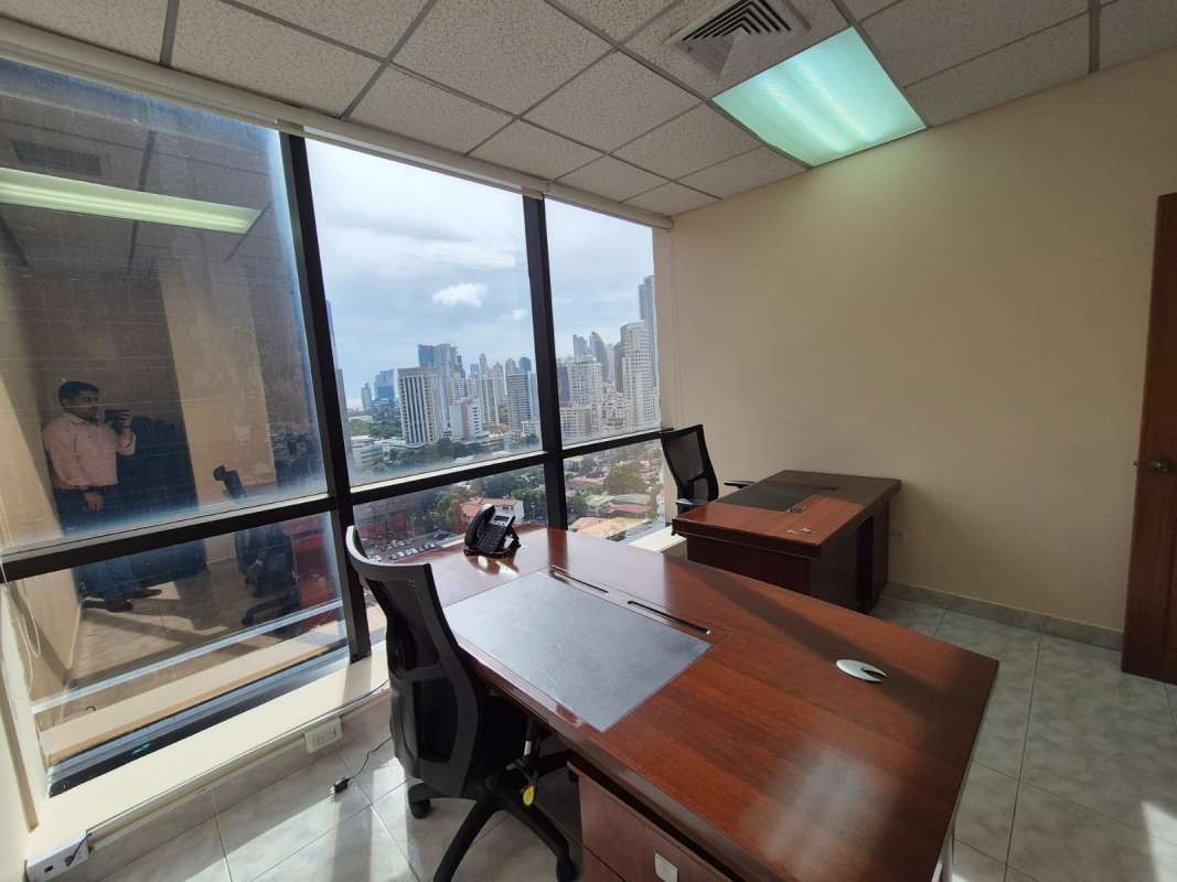 Large corporate conference room with windows city views in Plaza Banco General Tower Panama