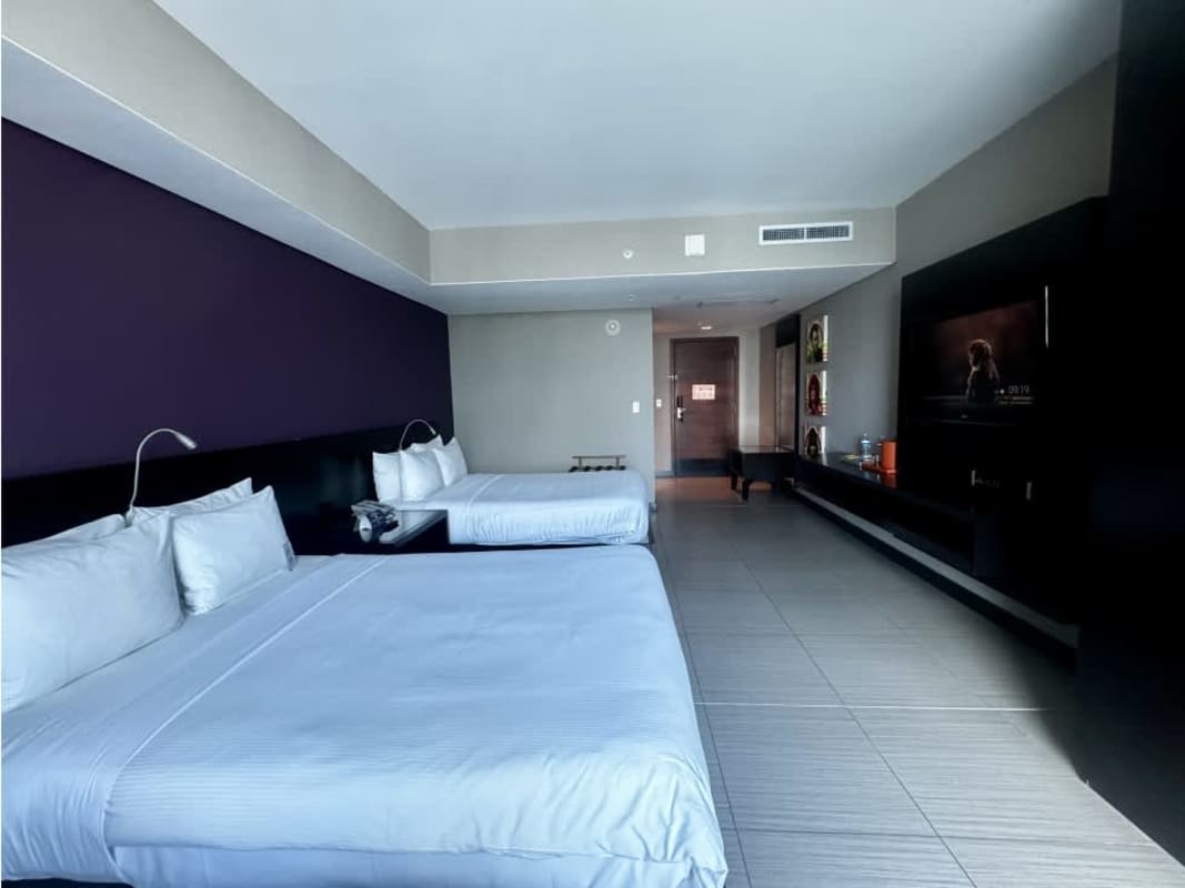 Workspace desk with wardrobe in furnished hotel suite Hotel Megapolis Panama