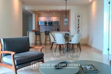 Balcony with seating offering unobstructed Pacific ocean and island views in Playa Bonita Panama