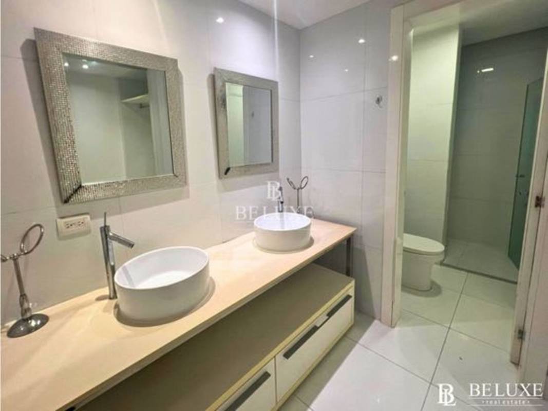 Minimalist bathroom glass shower modern vanity PH Yoo Panama apartment