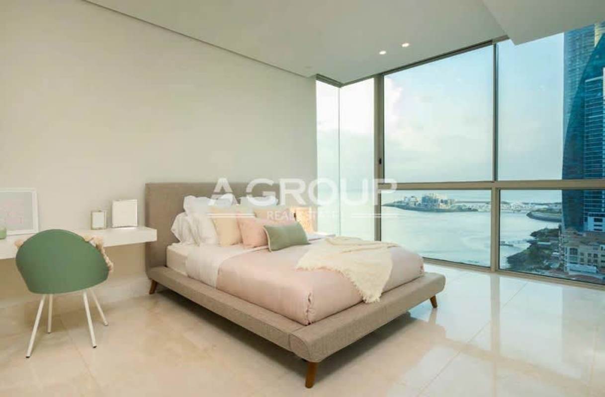 Modern serene bedroom with panoramic ocean view Pacific Point Panama