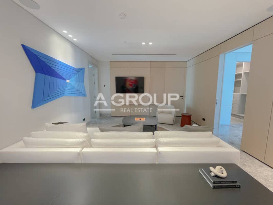 Dining room with large windows and ocean views in luxury Punta Pacifica condo