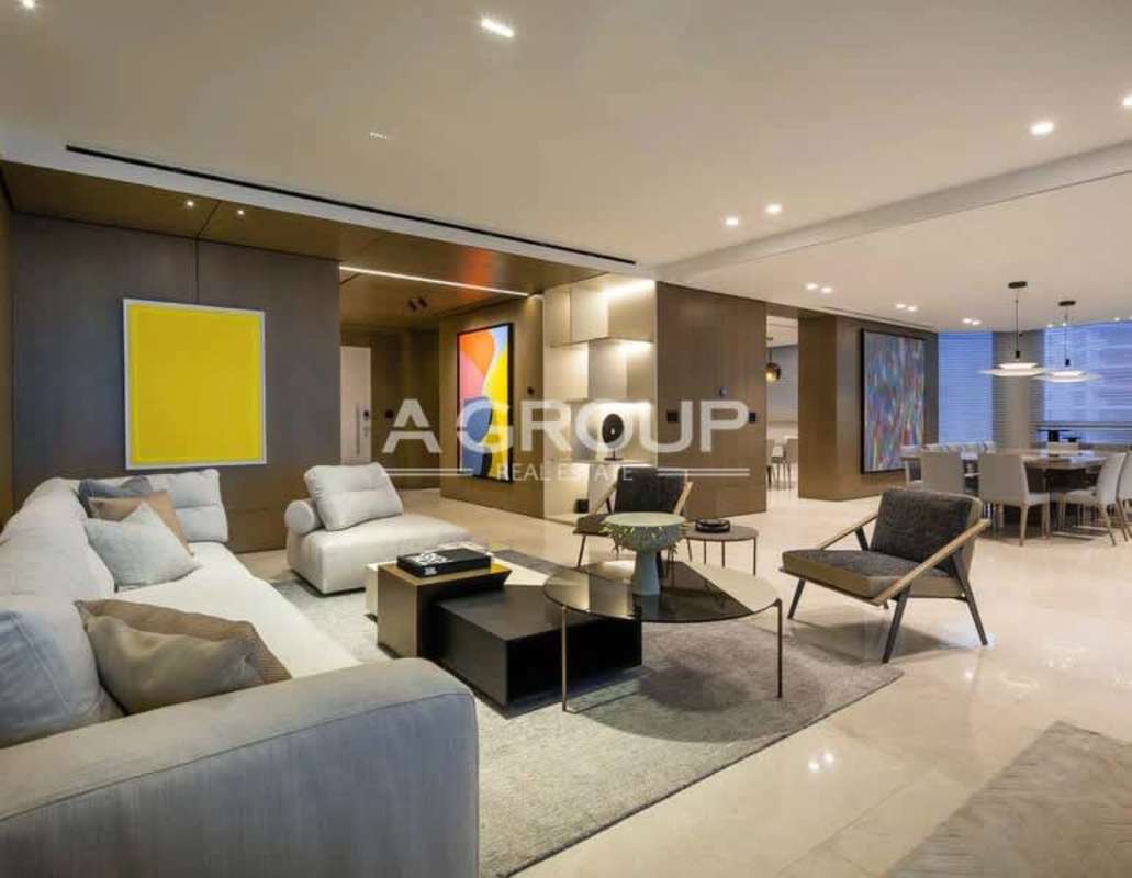 Luxury bedroom with floor to ceiling windows offering panoramic Pacific Ocean views Punta Pacifica