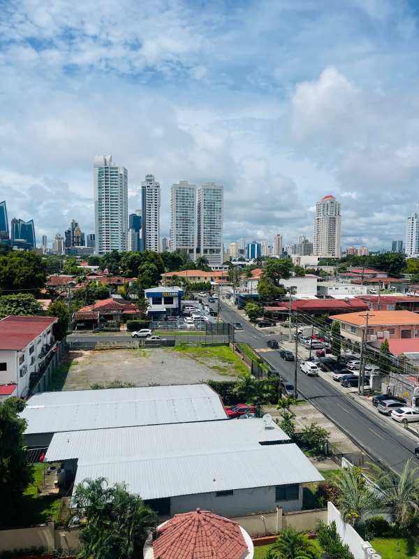 Spacious living room leading to balcony in PH Metropolitan Tower San Francisco Panama