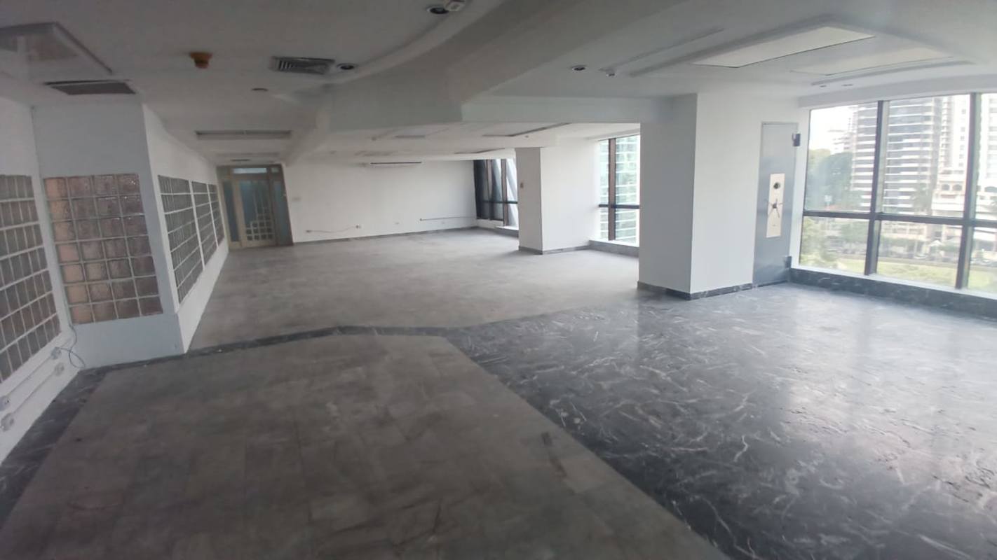 Bright open office with marble floors large windows city views PH BICSA Financial Center Panama
