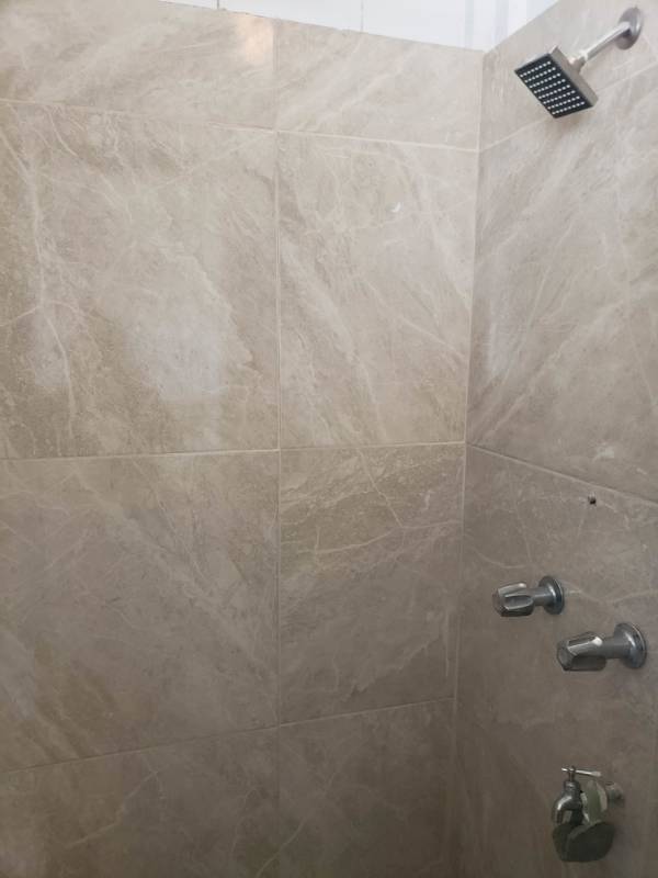 Modern bathroom vanity mirror compact toilet rental duplex near Amador Balboa Panama