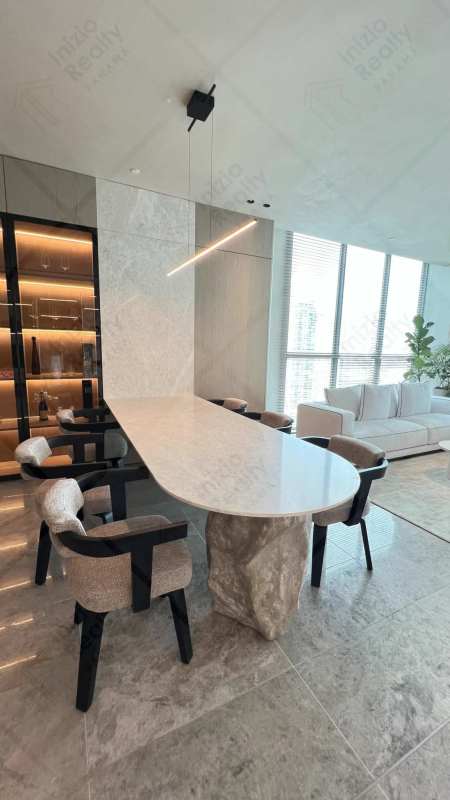 High-end kitchen with marble countertops and luxury appliances PH Sea Point Punta Paitilla Panama