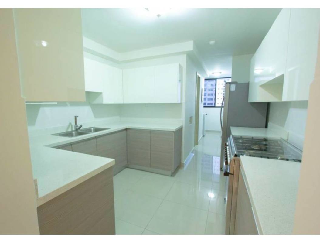 High-rise balcony with city skyline and coastal view Panama City PH Balboa Bay condo for sale