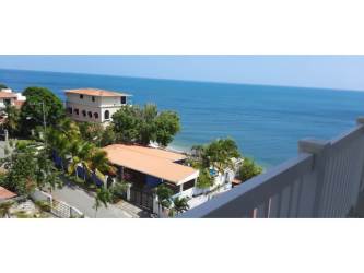 Balcony overlooking Pacific Ocean with sea views at PH Ibiza Playa Corona San Carlos Panama
