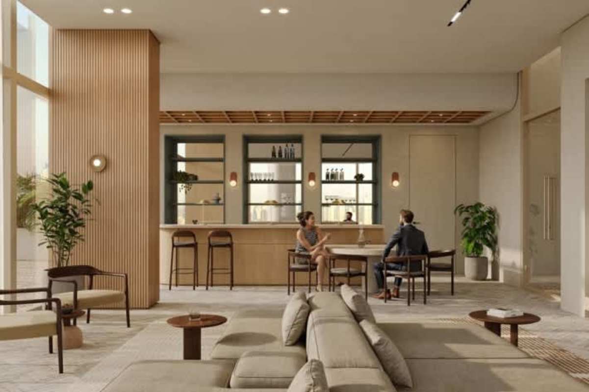 Contemporary kitchen with imported cabinets and granite counters overlooking ocean Costa del Este