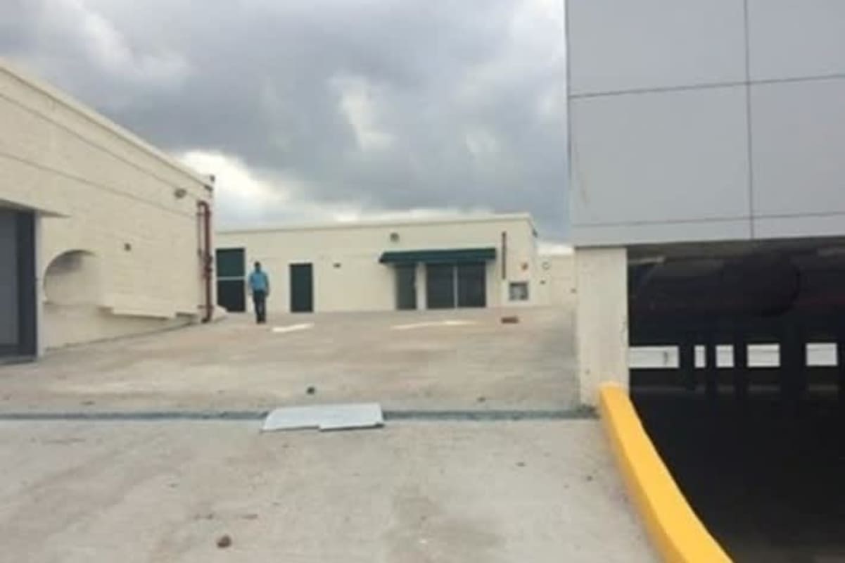 Empty industrial mini warehouse interior with concrete floors in Panama City