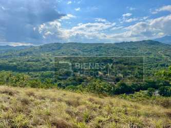 Scenic countryside view with mountains backdrop in Boquete Caldera farm Panama for sale