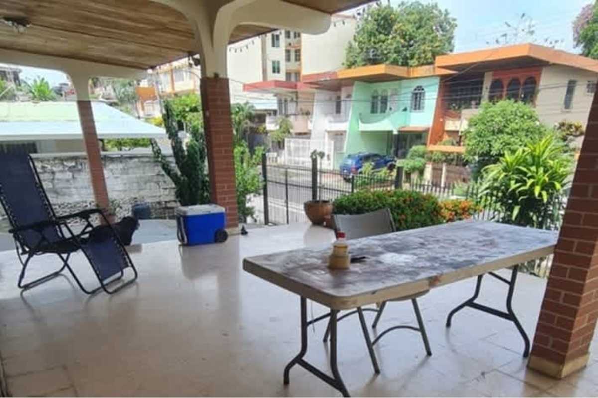 Bathroom with blue tiles shower mirror Betania Panama
