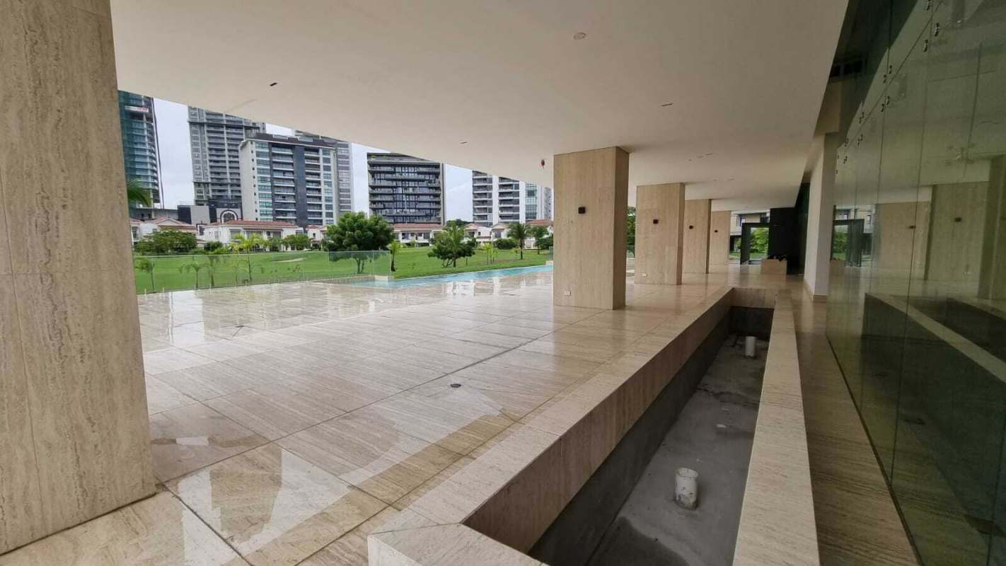 Large unfinished penthouse with floor-to-ceiling windows overlooking Santa Maria Golf course Panama