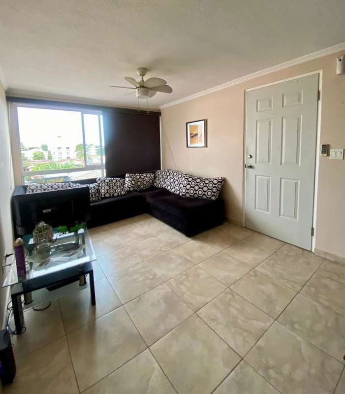 Apartment living and dining room with ceiling fan and natural light in Parque Lefevre Panama