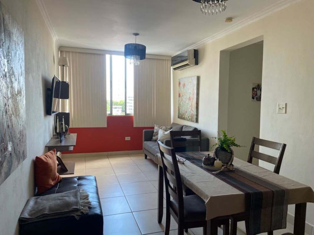 Living dining space with natural light, large windows and modern open layout PH Plaza Valencia Carrasquilla Panama City