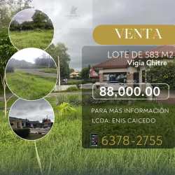 Vacant lot sign for sale in exclusive area El Vigía Chitré Panama city outskirts