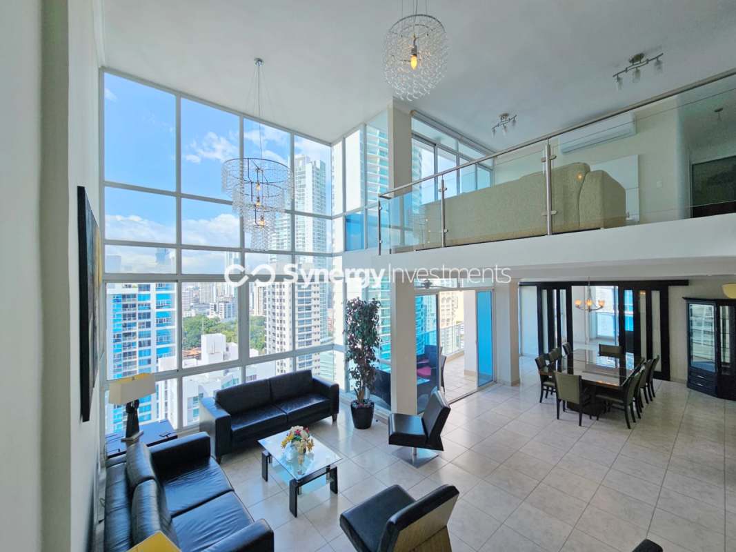 Luxury master bedroom with jacuzzi tub, walk-in closet, panoramic windows in Waters on the Bay Panama