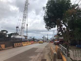 Street and construction site adjacent to metro station ideal for retail or mixed-use development land in Panama Oeste