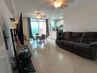 Open living space with dining and entertainment area in PH Natura Costa Verde Panama