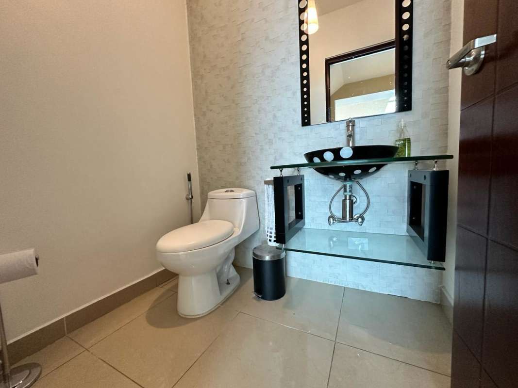 Mezzanine overlooking living room double height windows oceanview PH BICSA Panama