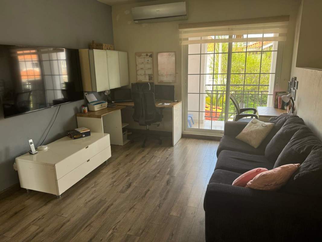 Bathroom with vanity and glass shower enclosure in home Costa Sur Panama