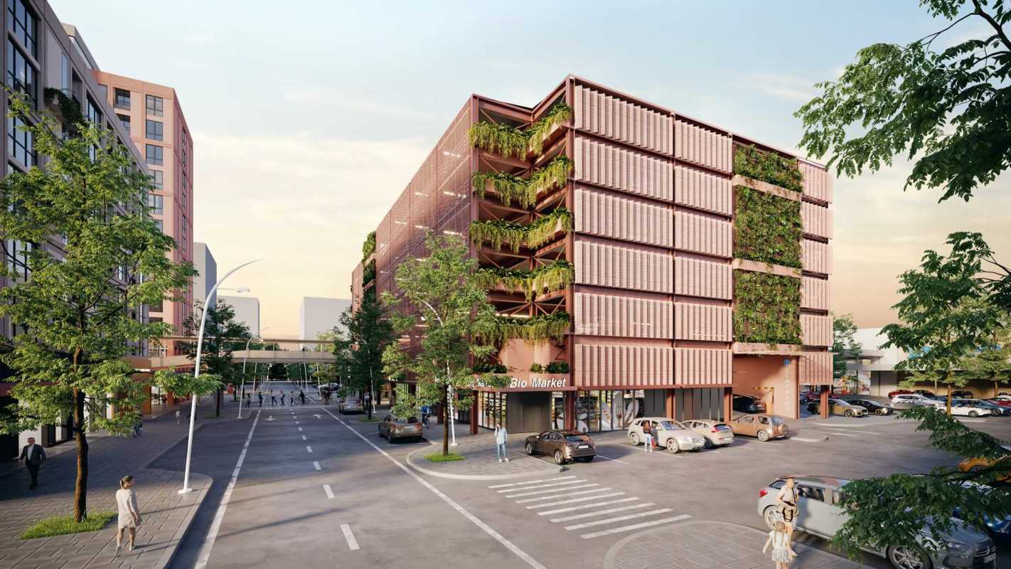 Bright studio apartment with modern kitchenette, work desk, wall art in PH Centriqo Panama Pacifico