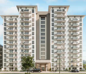 Open concept living and dining room with large windows and AC Parterre Panama