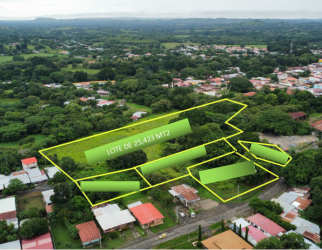 Outlined aerial of 25,423m² land parcel ready for commercial development Las Tablas Panama