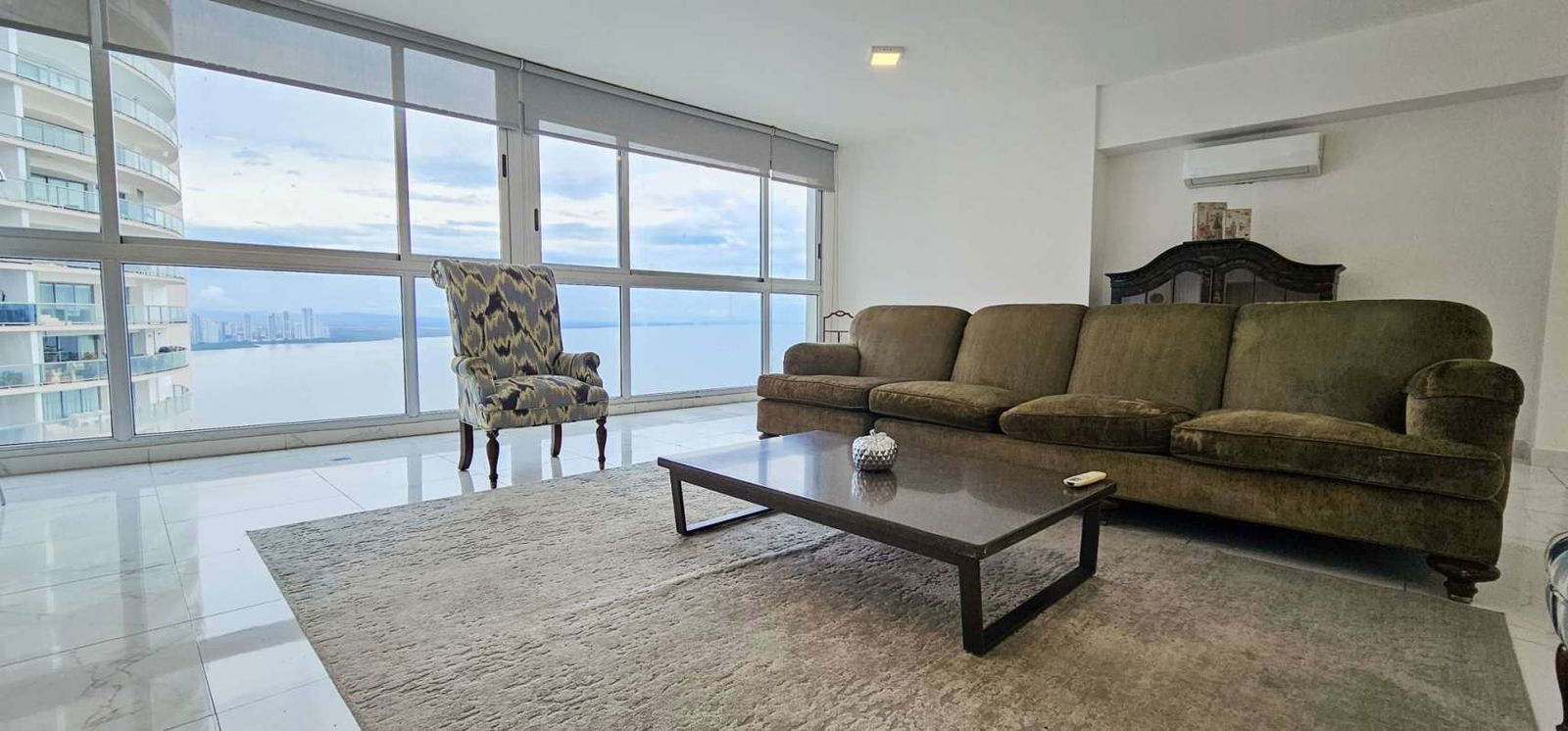 Gourmet kitchen with island and premium appliances in oceanview penthouse PH Oasis on the Bay Punta Pacifica Panama