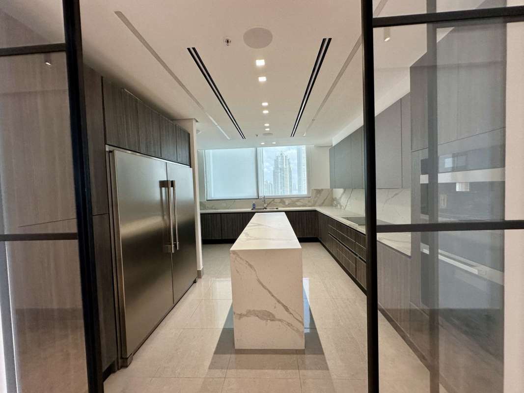 Luxurious VIP cinema room with leather recliners at PH Sea Point Punta Paitilla Panama