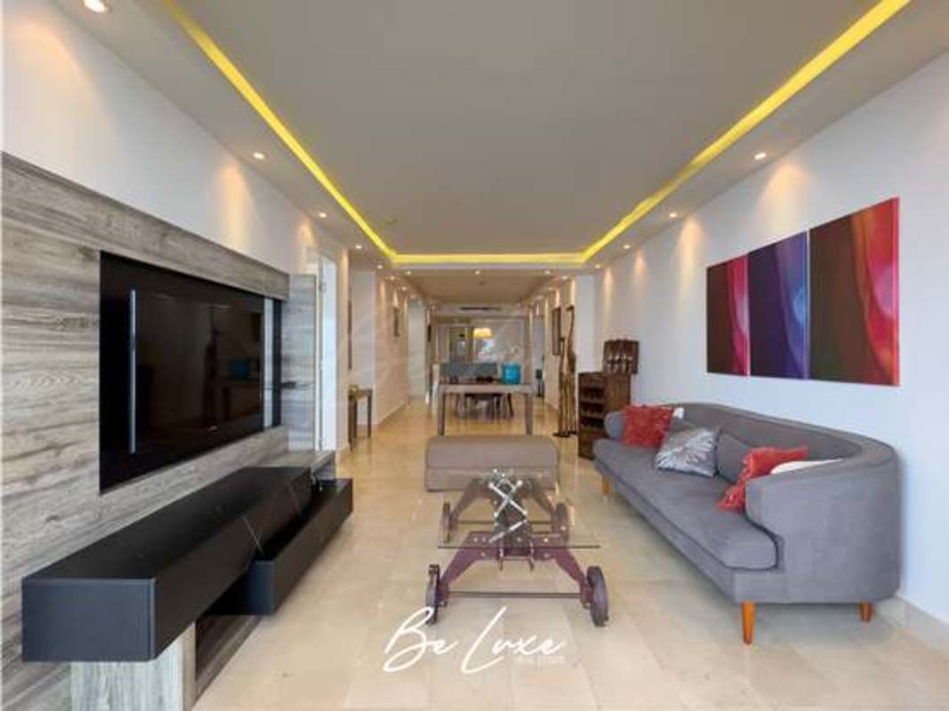 Modern upscale kitchen with stainless appliances in luxury condo PH Yoo Panama Avenida Balboa