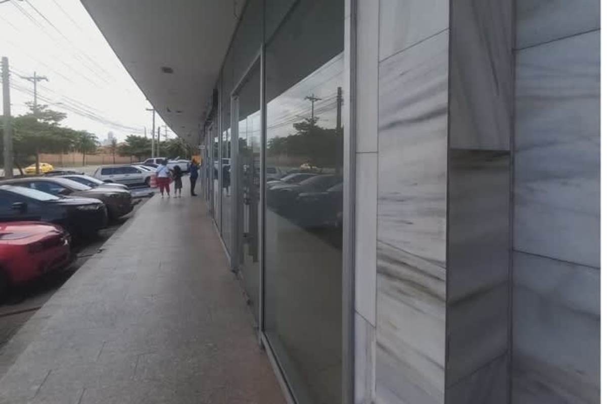 Glass shop entrance of retail commercial space at Plaza Versalles Costa del Este Panama