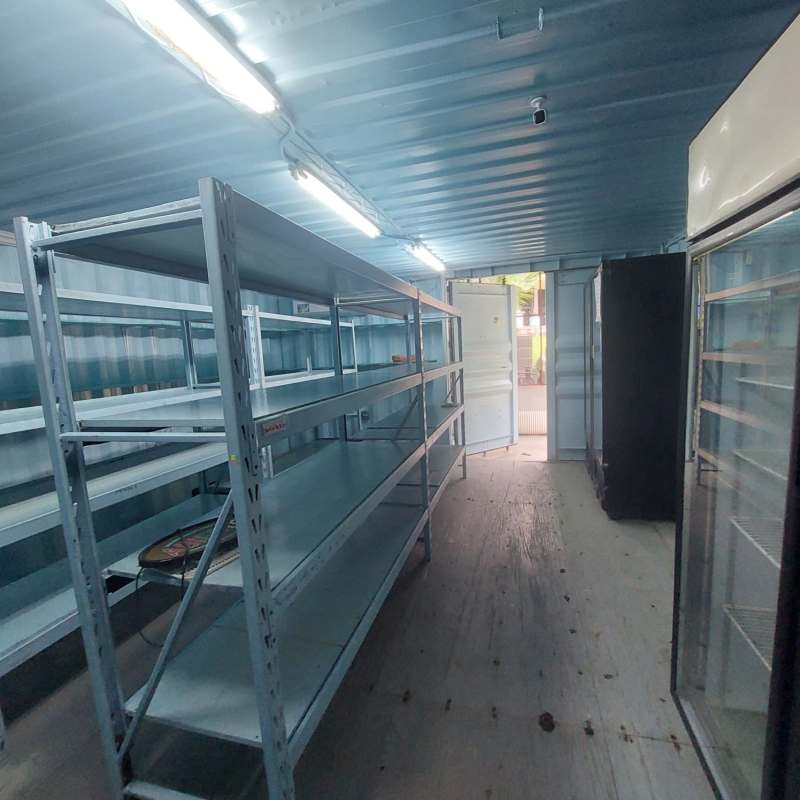Interior industrial utility room in container-style mini market commercial property Panama