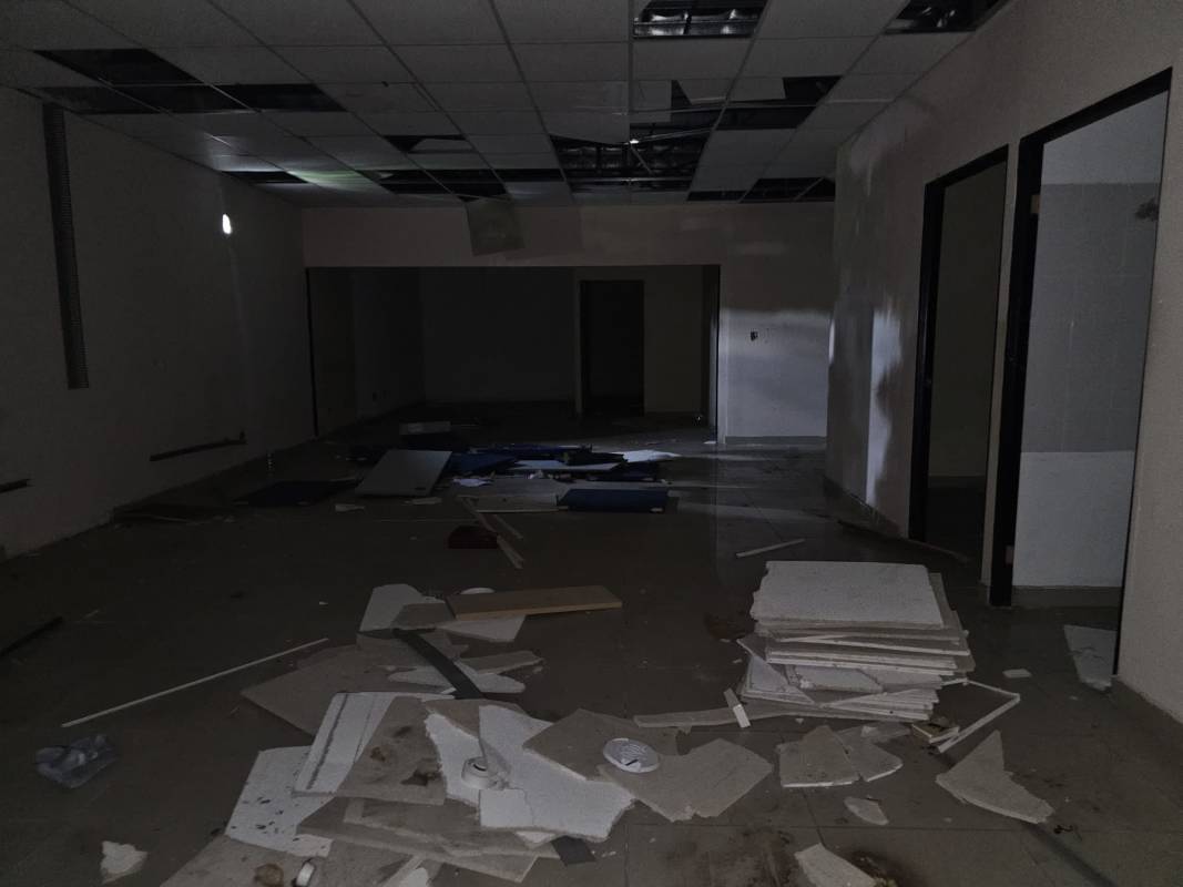 Unfinished commercial interior under renovation with exposed walls in commercial unit Marbella Panama