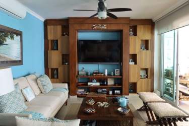 Elegant living dining space in beachfront condo PH Balboa Bijao